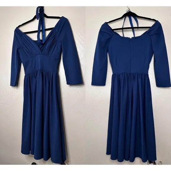 Starlet Swing Dress in Cornflower Blue- Vixen by Micheline Pitt XS - Picture 1 of 4